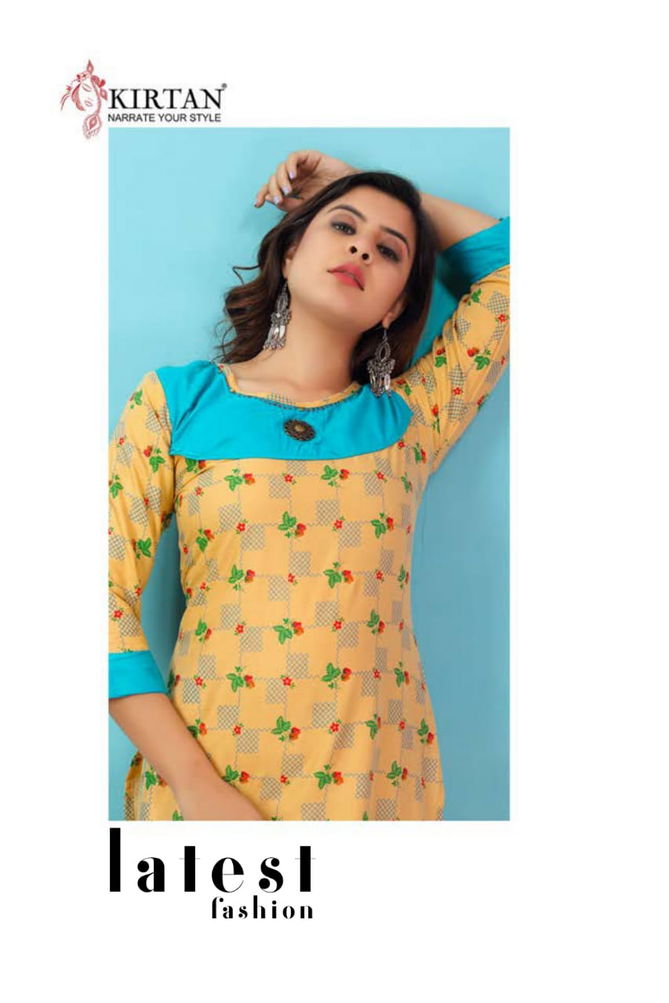 Kirtan Patang Rayon Printed Running Wear Kurti Wholesaler